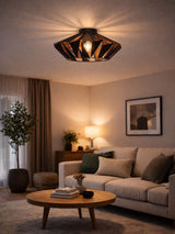 Next Eglo Black/Copper Carlton 6 1 Light Flush Ceiling Light- Buy online at McGrocer