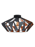 Eglo flush ceiling light black/copper geometric (British brand)