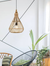 Next Eglo Amsfield Natural Rattan Teardrop Ceiling Pendant- Buy online at McGrocer