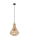 Eglo natural Amsfield rattan teardrop ceiling light pendant - British product