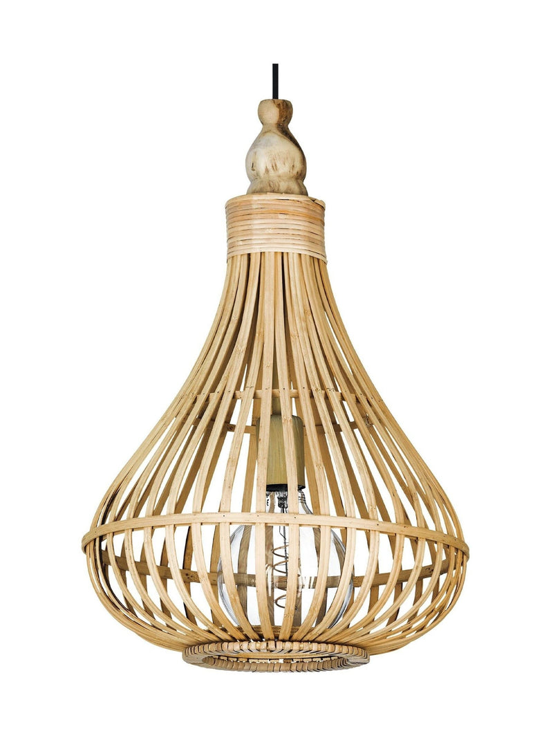 Eglo natural Amsfield rattan teardrop ceiling light pendant - British product