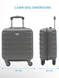 Flight Knight charcoal cabin suitcase set 45x36x20cm (British brand)