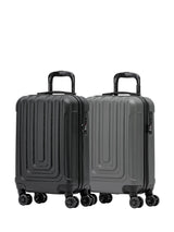 Next Flight Knight Black + Anthracite Hard Shell Cabin Suitcase Set of 2 55x35x20cm- Buy online at McGrocer