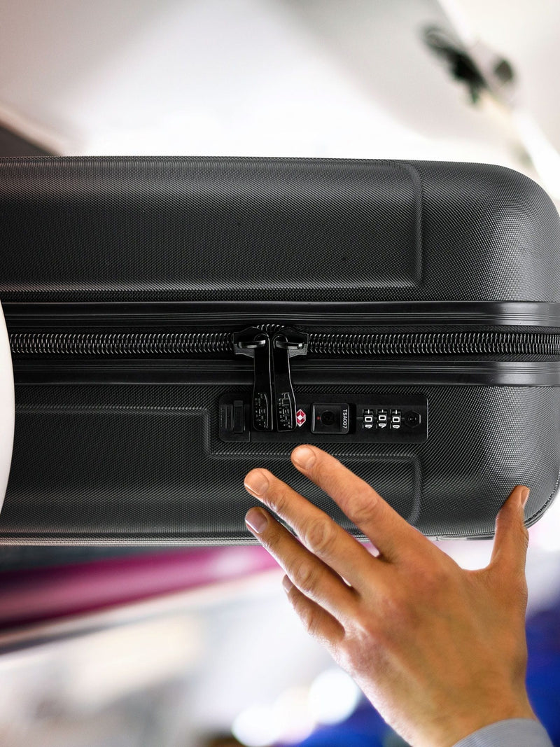 Flight Knight black anthracite hard shell cabin suitcase set 55x35x20cm - British product