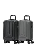 Flight Knight black anthracite hard shell cabin suitcase set 55x35x20cm - British product
