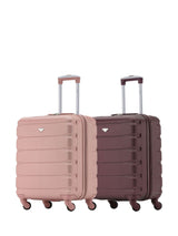 Next Flight Knight Rose Gold and Burgundy EasyJet Cabin Suitcase Set of 2 with 4 Wheels, 55x40x20cm- Buy online at McGrocer