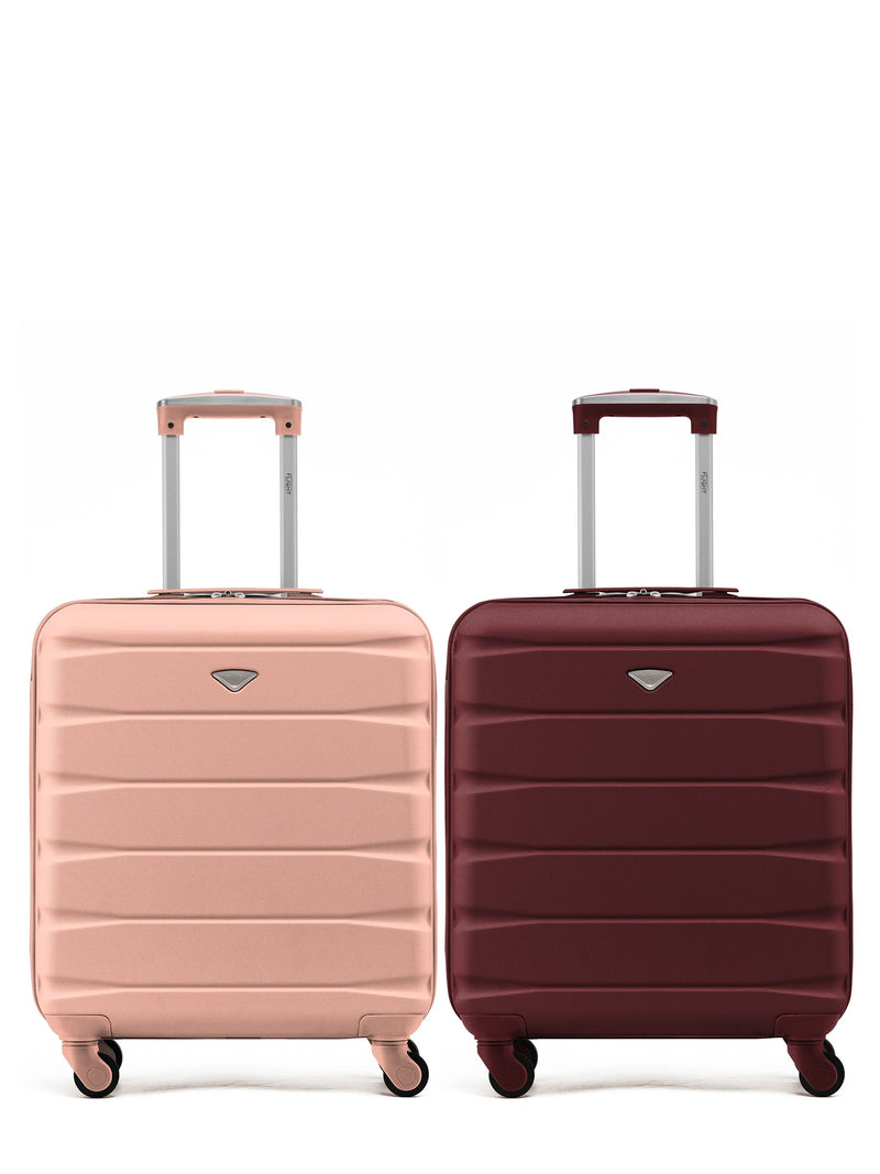 Flight Knight cabin suitcase set Rose Gold Burgundy 55x40x20cm- British product