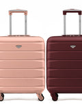 Flight Knight cabin suitcase set Rose Gold Burgundy 55x40x20cm- British product
