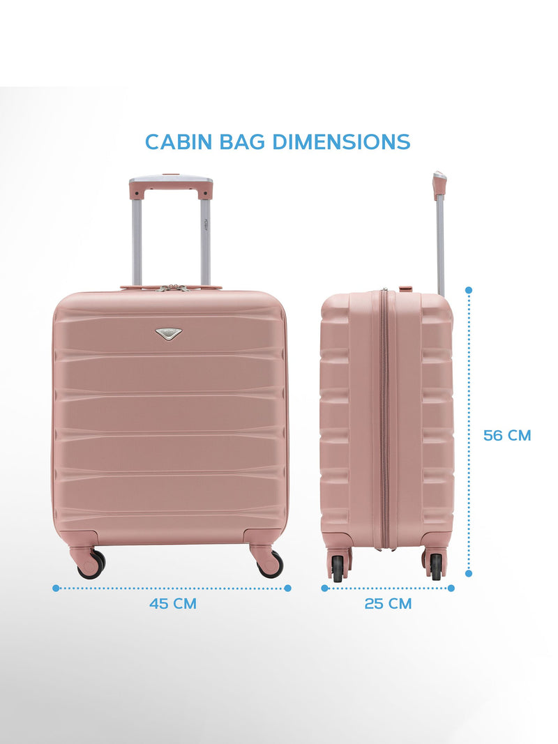 Flight Knight cabin suitcase set Rose Gold Burgundy 55x40x20cm- British product