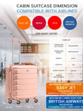 Flight Knight cabin suitcase set Rose Gold Burgundy 55x40x20cm- British product