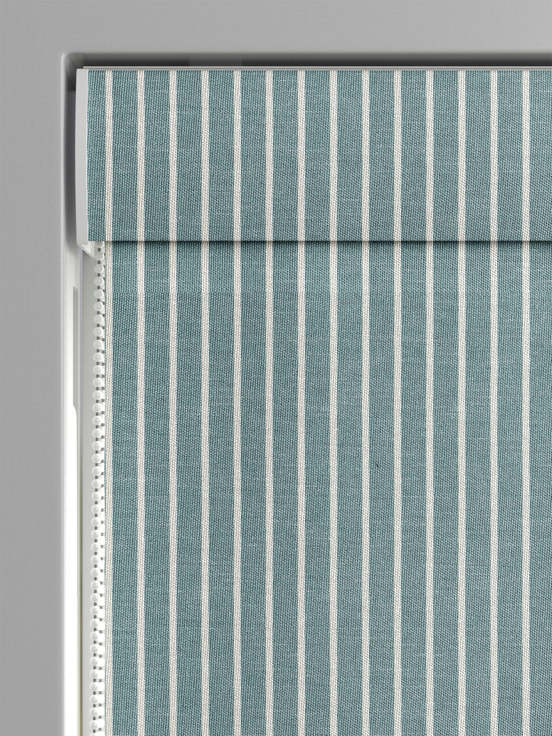 Franklin teal 100% cotton roman blind, imported from the UK