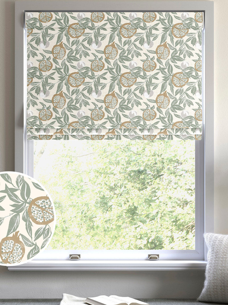 Green Halo made to measure roman blind in 100% cotton (British brand)