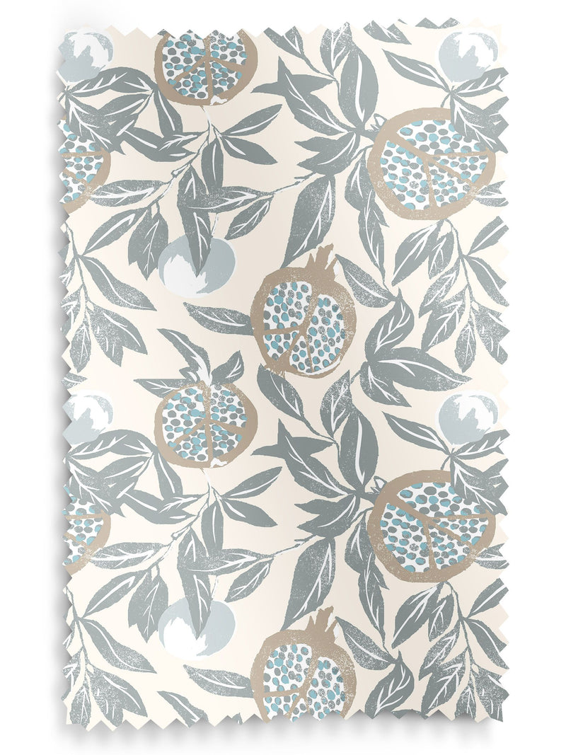 Green Halo roman blind fruit leaves print 100% cotton (British brand)
