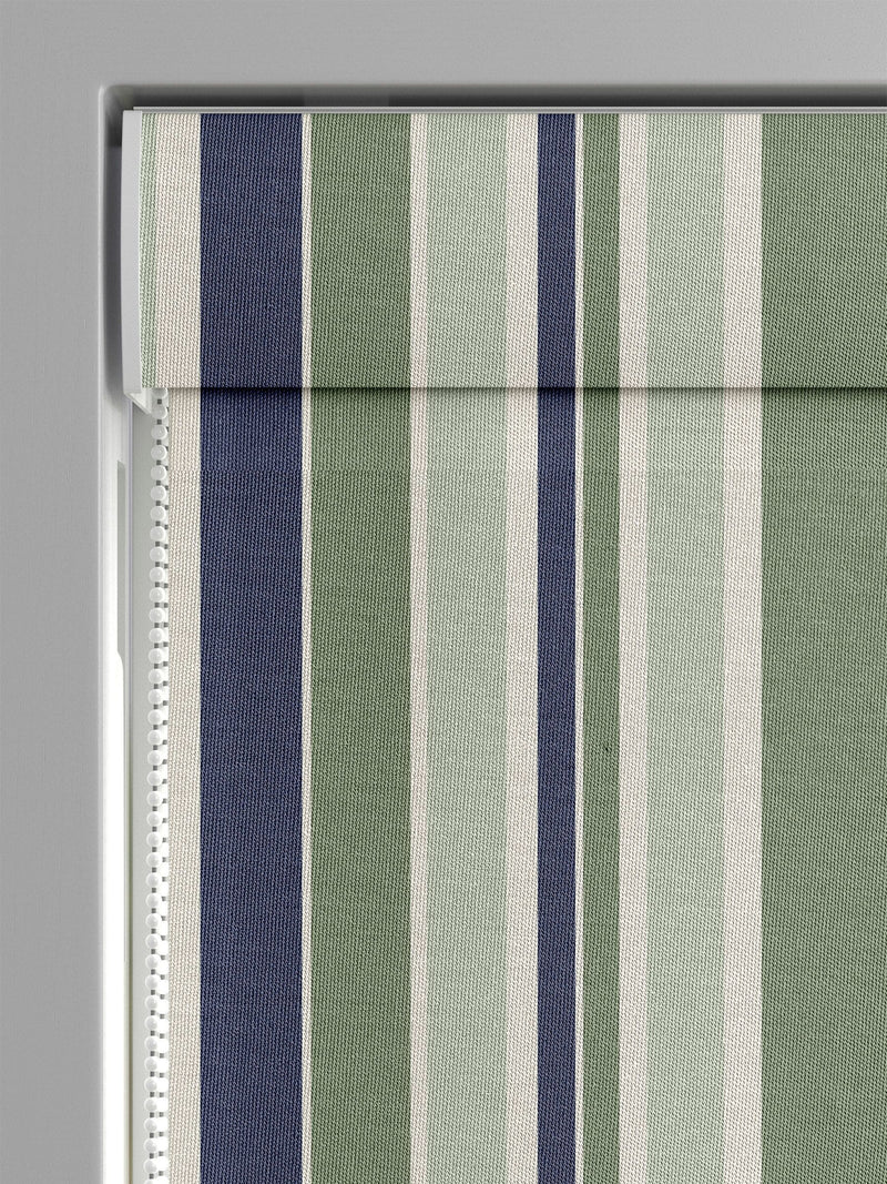 Green Huddson roman blind made to measure cotton - British product