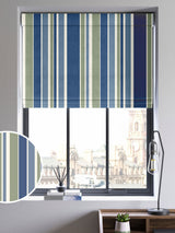 Next Blue Huddson Made To Measure Roman 100% Cotton Blind- Buy online at McGrocer