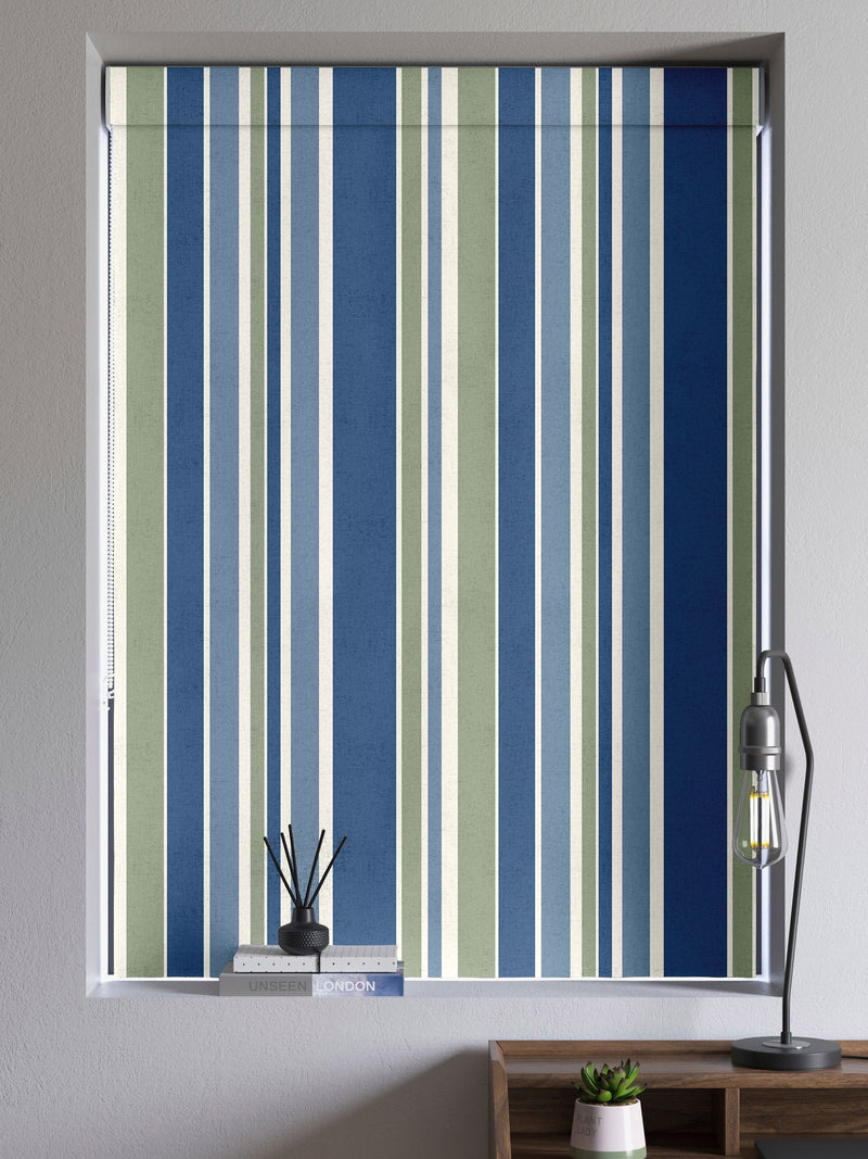 Blue Huddson Roman blind made to measure (British brand)