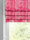 Pink leaf print made to measure Roman blind - British product