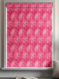 Pink leaf print made to measure Roman blind - British product
