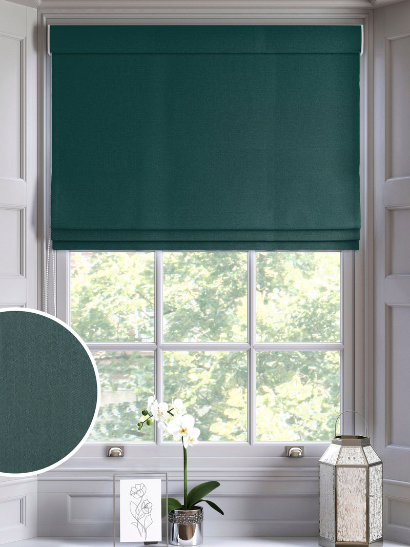 Trella teal roman blind made to measure (British brand)