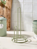 Sage green wire kitchen roll holder (British brand)