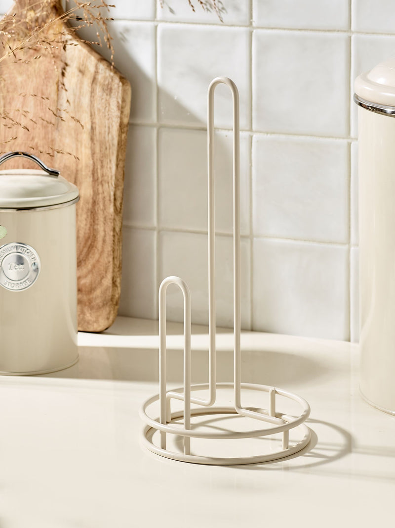 Cream Wire Kitchen Roll Holder