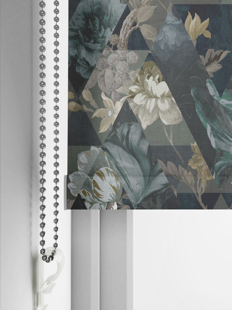 Graham & Brown Midnight Blue Timepiece roller blind, imported from the UK
