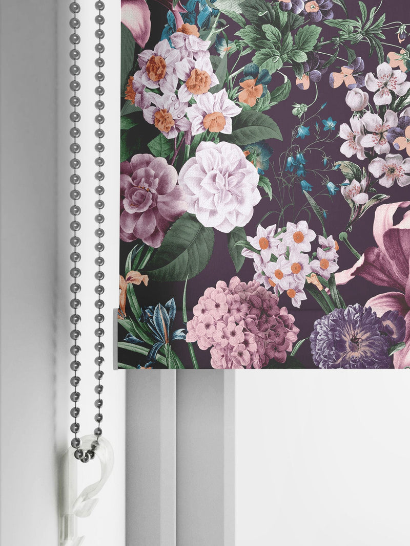 Graham & Brown Amethyst Purple Glasshouse roller blind, imported from the UK
