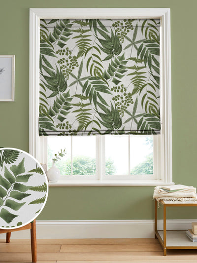 Next Graham & Brown Lush White Midsummer Fern Roman Blind- Buy online at McGrocer