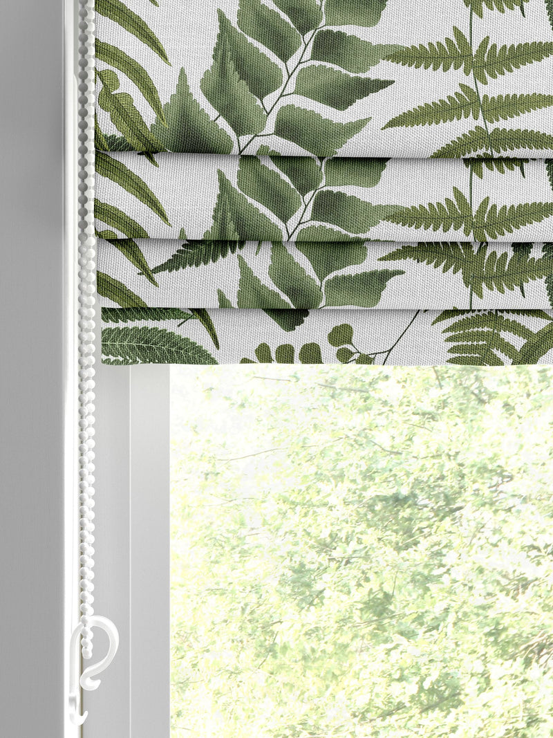 Graham & Brown Midsummer Fern cotton roman blind, imported from the UK