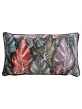 Wylder Mogori Leafage velvet cushion in purple, imported from the UK