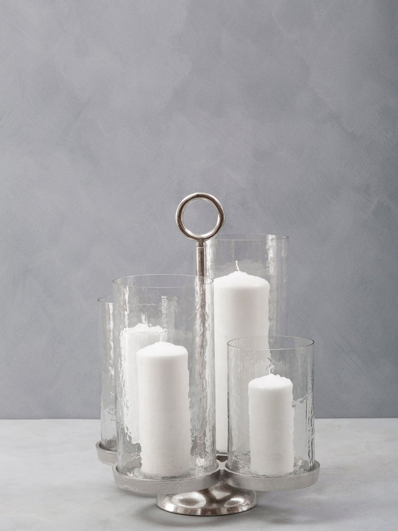Fifty Five South silver glass candle holder 40x35x50cm - British product
