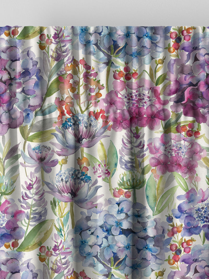 Voyage Grape Purple Hydrangea curtains made to measure, UK version