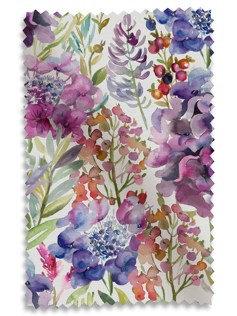 Voyage Grape Purple Hydrangea curtains made to measure, UK version