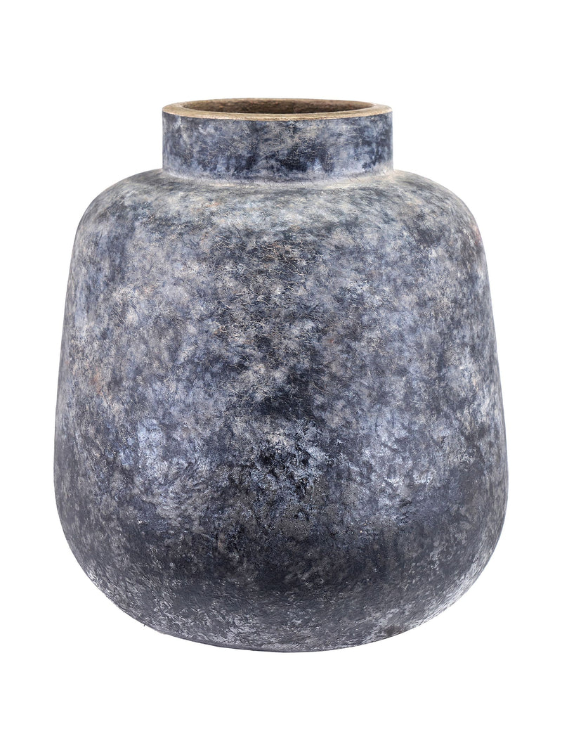 Pacific Grey Stone Volcanic Effect Vase 20cm, imported from the UK