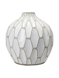 Geometric stoneware vase Pacific White Gaudi 20cm, imported from the UK