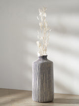 Next Pacific Blue/White Bude Stripe Decorative Stoneware Vase 36cm Height- Buy online at McGrocer