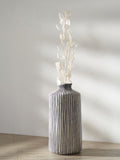 Pacific Blue/White Bude Stripe stoneware vase 36cm height, imported from the UK