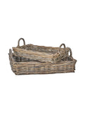 Pacific grey Kubu tray storage baskets set of 2 - British product