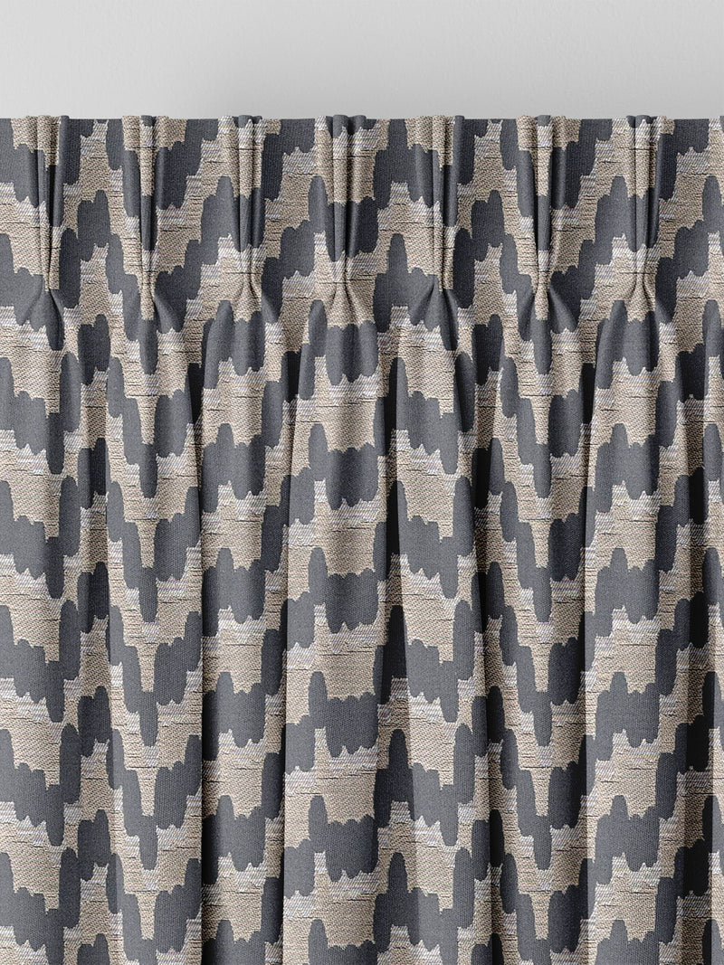 Toro Slate grey woven fabric made to measure curtains - British product