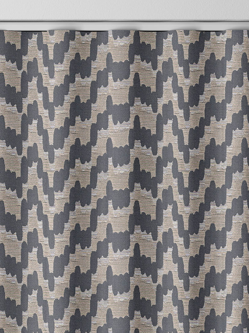 Toro Slate grey woven fabric made to measure curtains - British product
