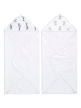 Next aden + anais White 100% Cotton Essentials Hooded Towel Safari Babes 2 Pack- Buy online at McGrocer
