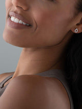 Next Beaverbrooks Sterling Silver Cubic Zirconia Pear Stud Earrings 6mm x 8mm- Buy online at McGrocer
