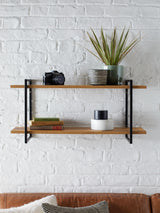 Next Dark Bronx 2 Tier Wide Wall Shelves- Buy online at McGrocer