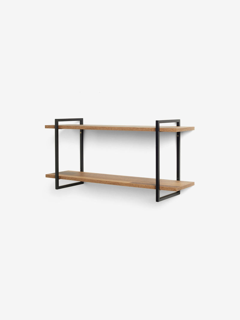 Bronx dark 2 tier wide wall shelves, UK version