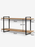 Bronx dark 2 tier wide wall shelves, UK version