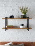 Bronx dark 2 tier wide wall shelves, UK version