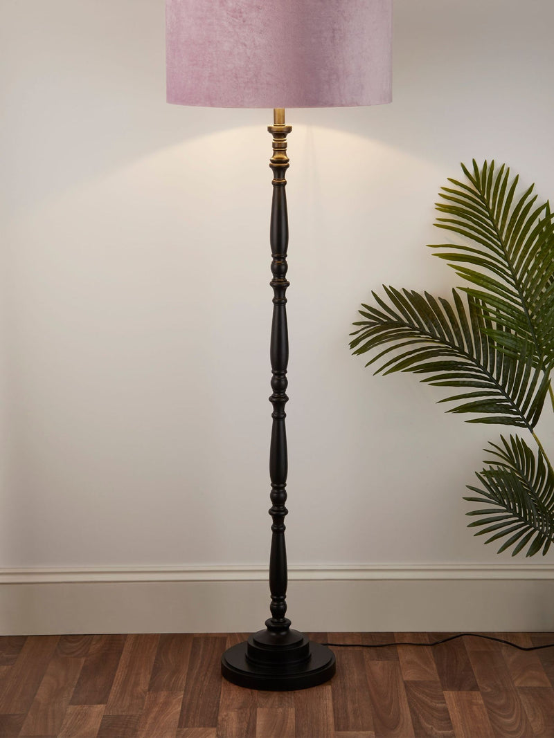 Searchlight black candlestick floor lamp base 139cm, UK version