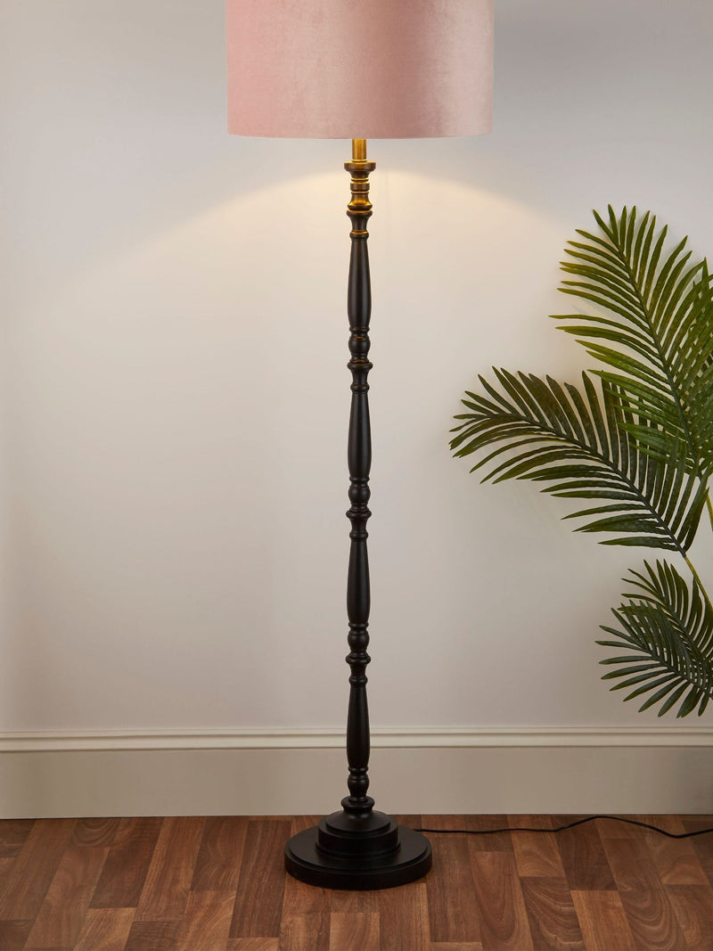 Searchlight black candlestick floor lamp base 139cm, UK version