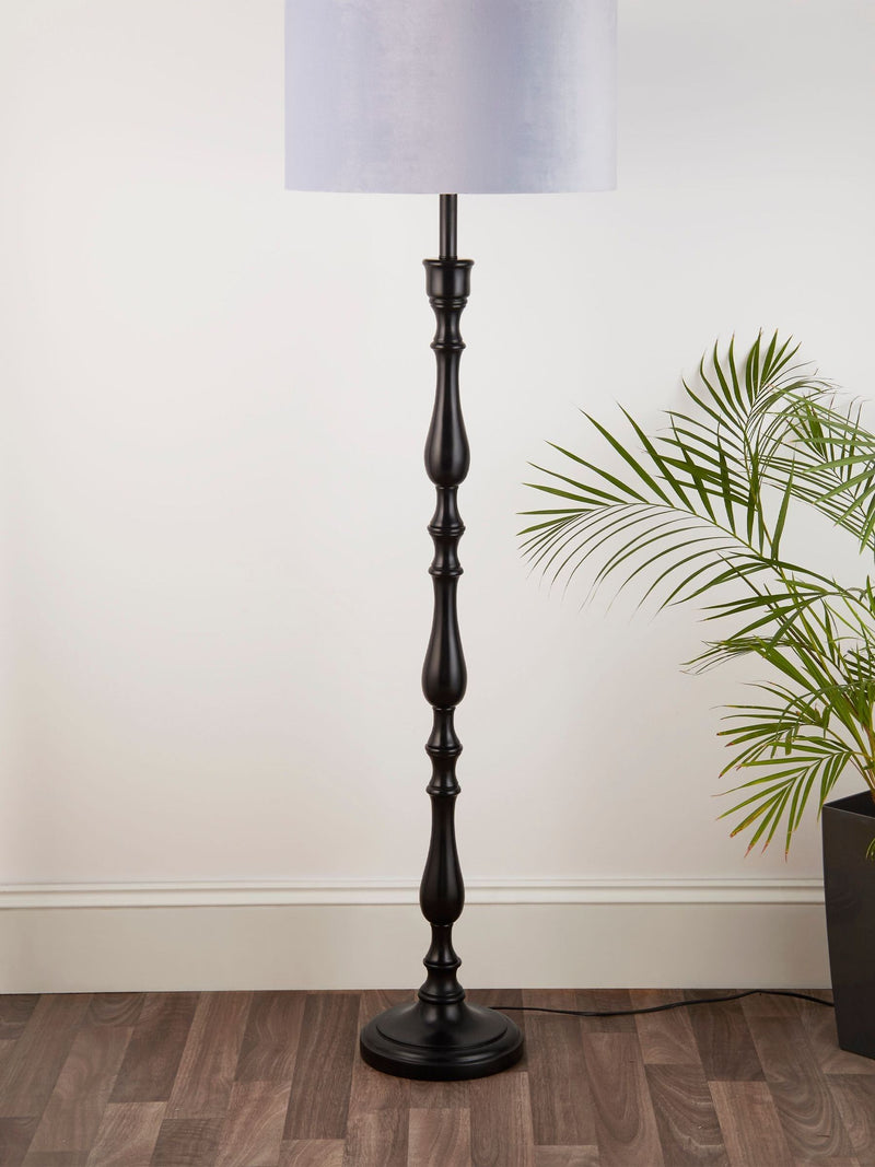 Searchlight black candlestick floor lamp base 139cm, UK version