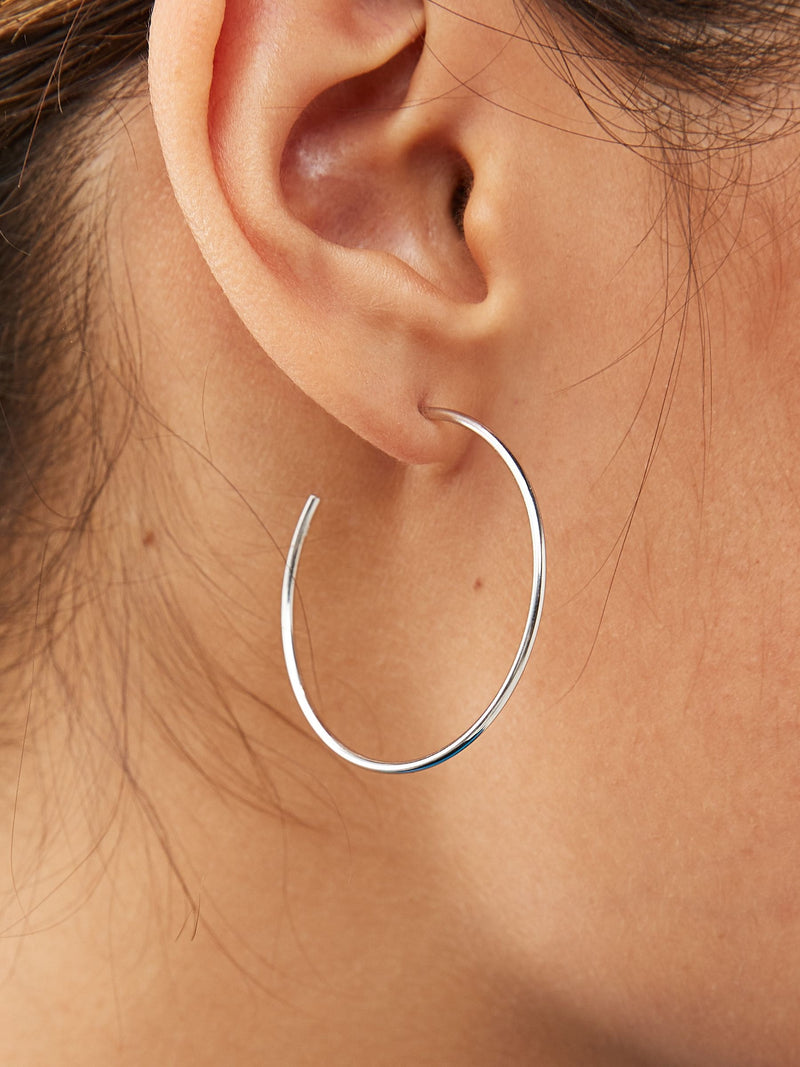 Sterling silver thin hoop earrings (British brand)